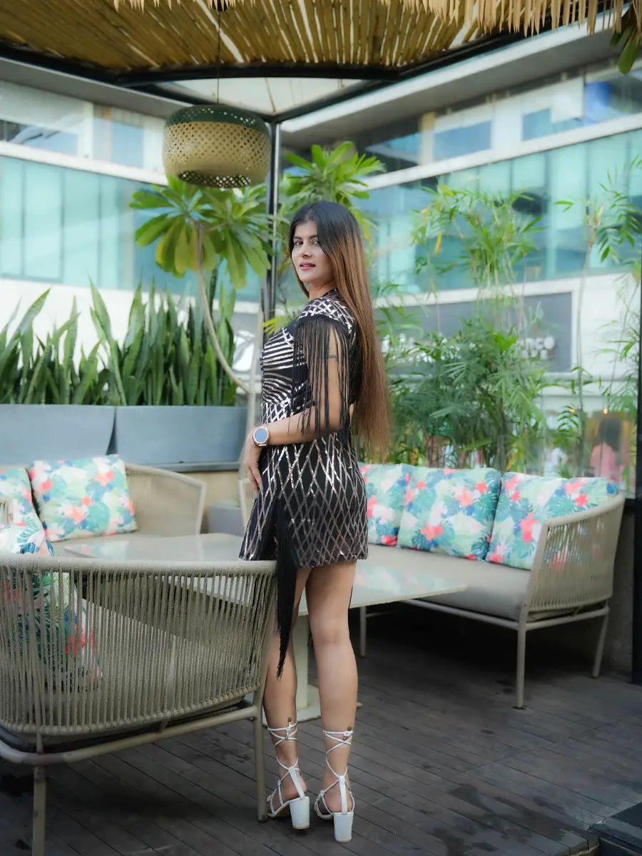 Aurelia Fringe Sequin Dress